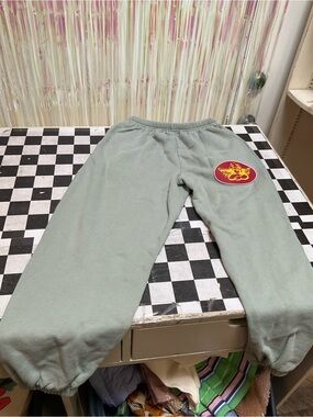 Boys Lie Sage Green Pajama Pants with Red & Yellow Patch